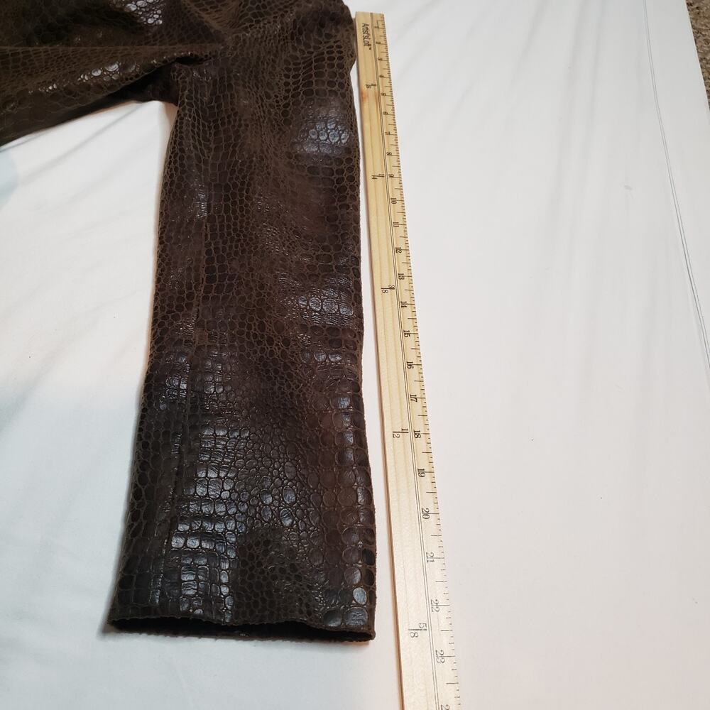 Chico's Womens Crocodile Embossed Beaded Faux Leather Jacket Size 0 - Picture 5 of 7